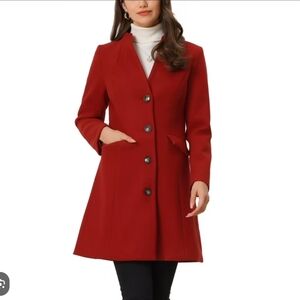 Allegra K Red Trench Coat for Women